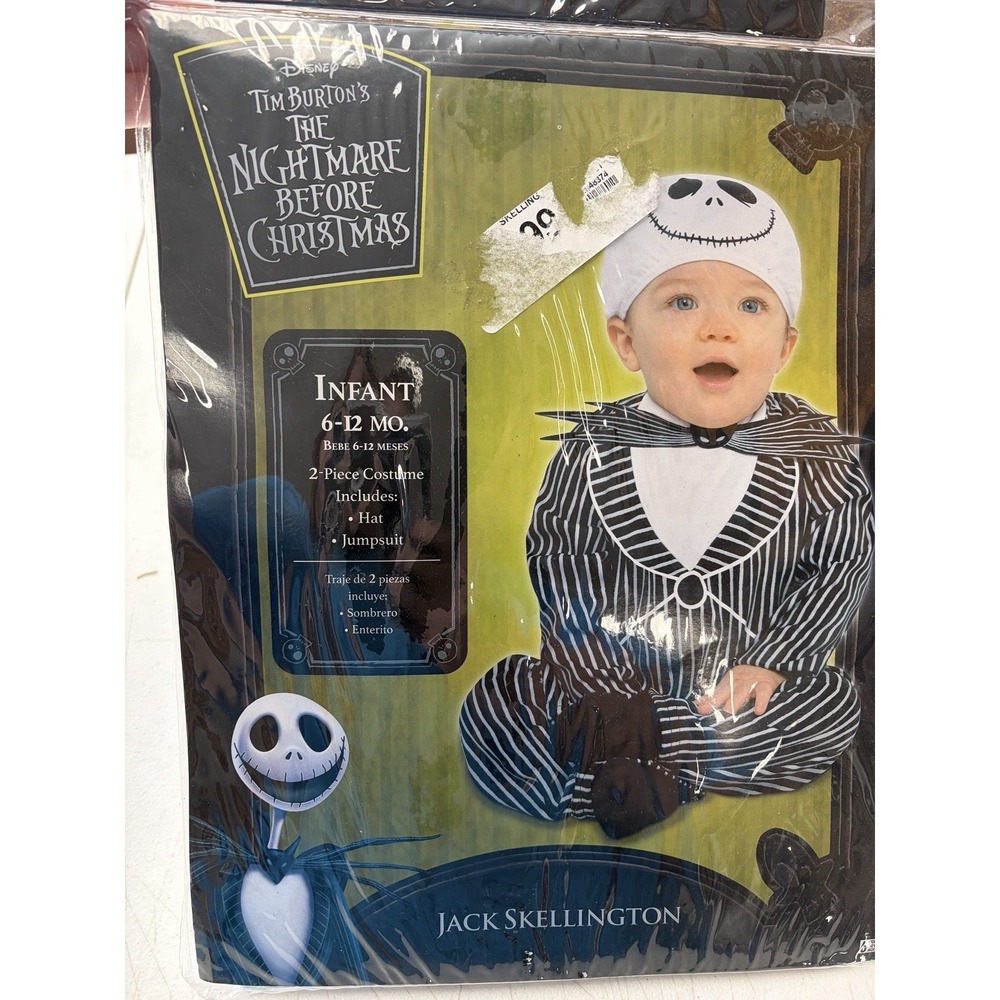 Nightmare Before Christmas Jack Skellington Infant 6-12M Halloween Costume, NEW